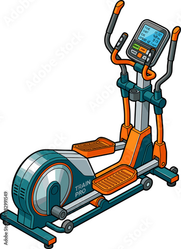 Modern elliptical trainer machine for home gym fitness