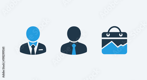 Business user profiles and e-commerce growth or data analytics represented by abstract icons with e commerce user icon business e-commerce analytics shopping customer consumer management