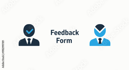 Customer service feedback form concept with user profile icons and verification symbols for business survey and rating systems feedback business customer satisfaction evaluation experience