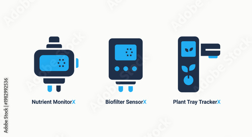 Smart farming and agricultural io t sensor icons for nutrient monitoring and plant health tracking with agriculture monitoring nutrient technology automation irrigation environment analytics
