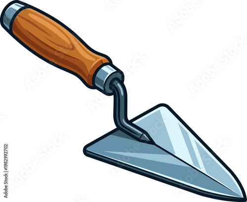 Professional bricklaying trowel tool with ergonomic wood grip