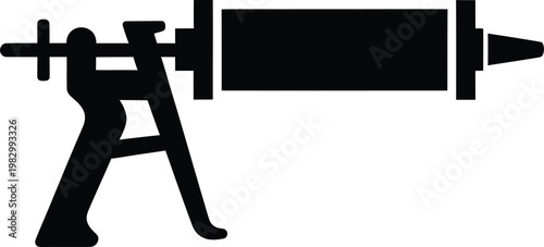 Принти на полотні Black silhouette icon of a professional heavy duty caulking gun vector illustrat