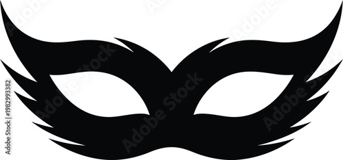 Elegant carnival masquerade mask silhouette for festive party events vector illustration