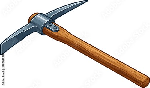 Traditional iron pickaxe tool used for excavation work