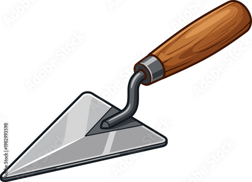 Triangular bricklayer trowel for construction and masonry