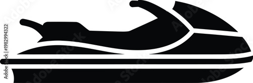 Minimalist side view profile of a modern powerful personal watercraft vector illustration