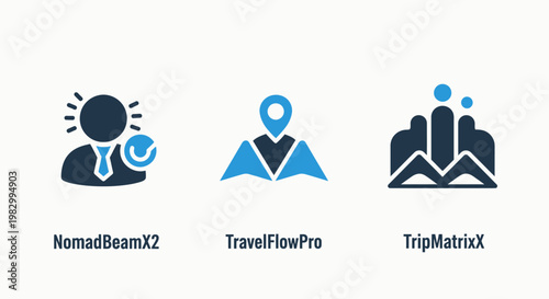 Travel and global mobility management business icon set with mobility business logistics management navigation location transport corporate professional strategy workflow planning tracking