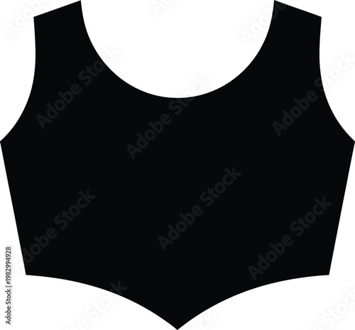 Minimalist sleeveless crop top garment silhouette icon fashion vector illustration