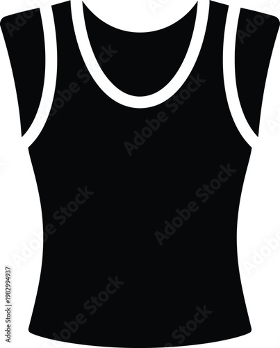 Minimalist sleeveless shirt icon for summer apparel branding vector illustration