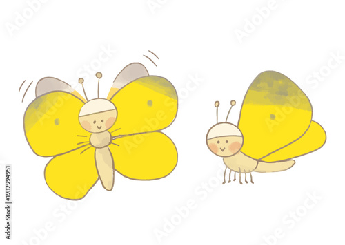 黄色ちょうちょのイラスト