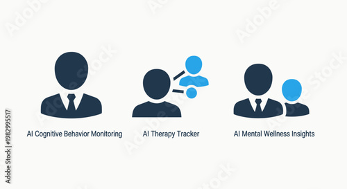 Ai driven business monitoring and strategy tracking infographic icons with artificial intelligence business monitoring strategy tracking learning automation analysis corporate technology