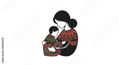 Mother and child embracing with love and warmth.