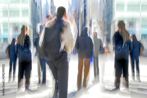 group of business people in the street