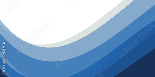 Abstract modern blue wavy header business banner horizontal background