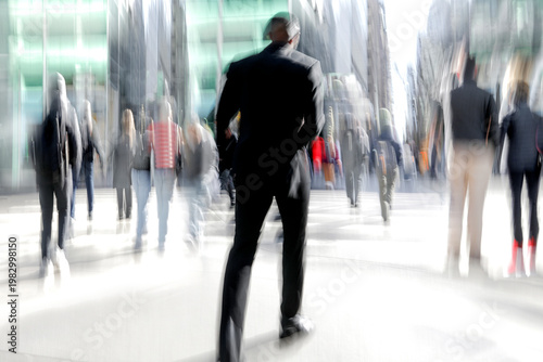 group of business people in the street