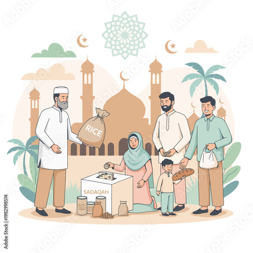 Community spirit Islamic charity for the needy during Ramadan