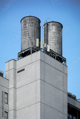 water tower reservoir in the city