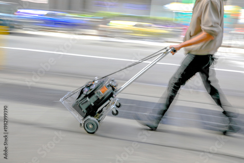 delivery with dolly by hand