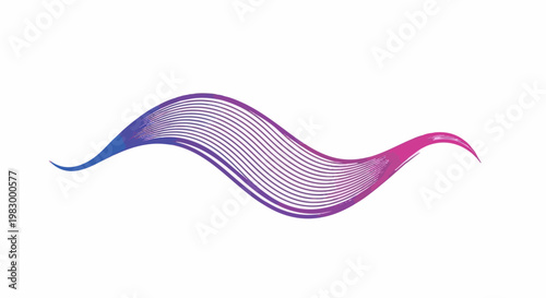 Abstract wavy lines with a gradient of blue to purple to pink colors