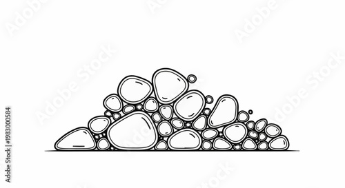 A cluster of rounded, irregular shapes resembling bubbles or pebbles