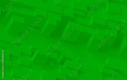 green wall textures background, 3d rendering of 3d brick forminig a texture wallpaper