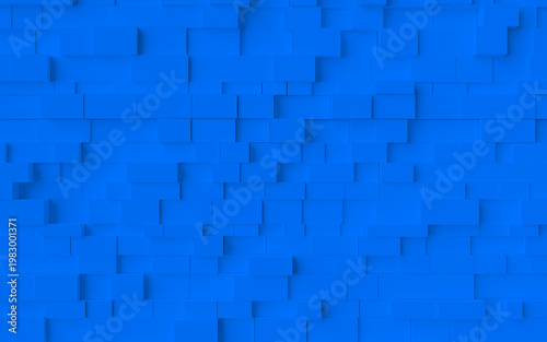 blue wall textures background, 3d rendering of 3d brick forminig a texture wallpaper