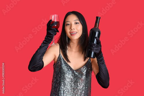 Beautiful Asian woman with ...
