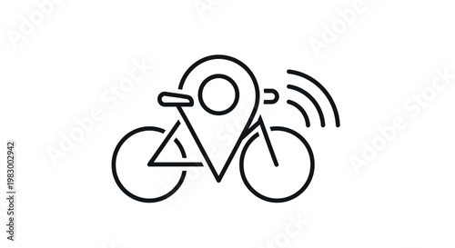 Bike share location with GPS signal icon