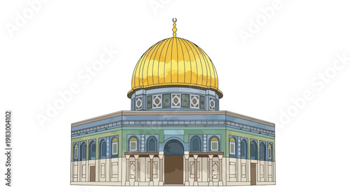 Dome of the Rock Jerusalem Islamic Architecture Golden Dome Landmark