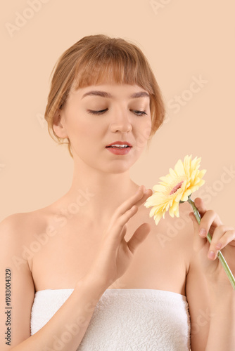 Beautiful young woman with ...