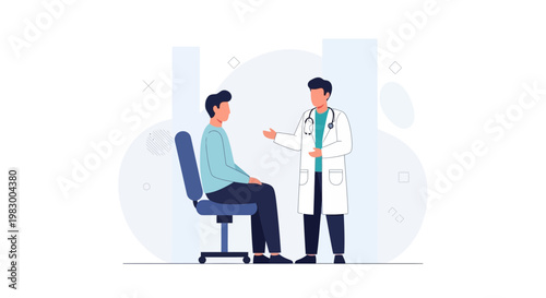 Doctor consulting patient in clinic, medical consultation, healthcare concept