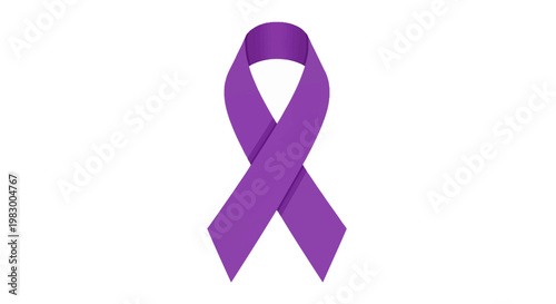 Purple awareness ribbon symbolizing support and solidarity