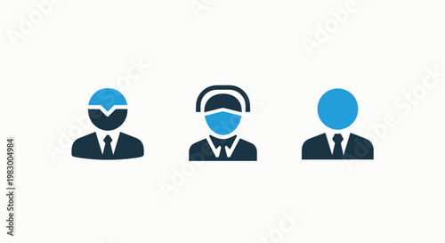 Customer support and service team icons showcasing call center operators and professional technical staff with customer assistant communication operator representative business professional