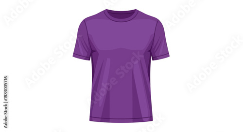Purple t-shirt graphic design with realistic shading on white background