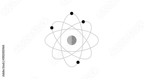 Simple atomic structure illustration with orbiting electrons