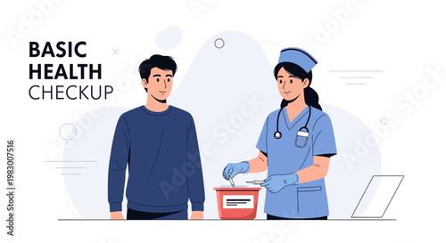 Doctor performing basic health checkup on a patient, medical examination concept