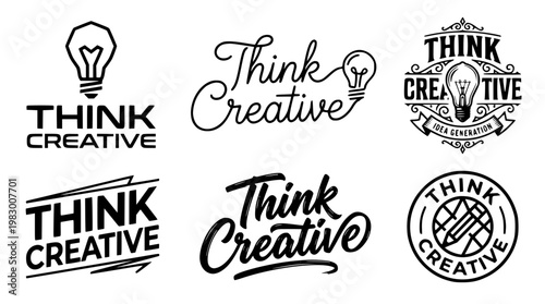 Creative think logo design with light bulb inspiration