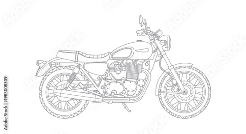Bild auf Leinwand Classic motorcycle line art.