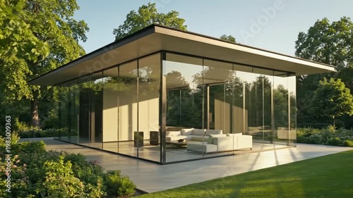 Minimalist Glass Pavilion House