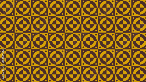Seamless Brown and Gold Geometric Pattern