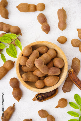 Bowl of tasty tamarinds on ...
