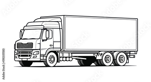 Large Semi Truck Front View.