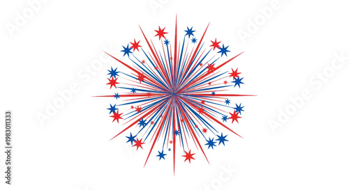 Colorful starburst design with stars.