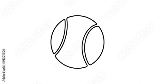 Tennis Ball Line Drawing Sports Equipment.