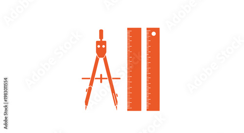 Drawing compass and ruler tools.