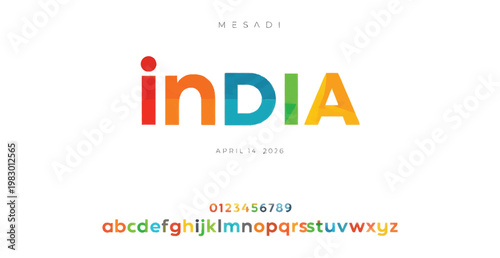 A colorful logo design for India featuring vibrant typography and numbers on a white background