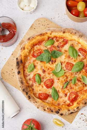 Board of tasty pizza Margar...
