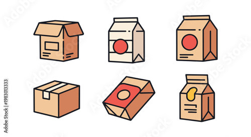 Packaging Icons Line art modern abstract simple shapes