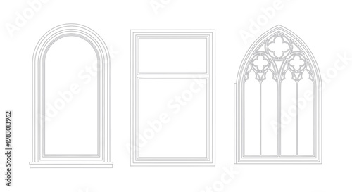 Three Different Architectural Window Designs.