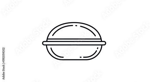 Simple line art icon of a pill or capsule